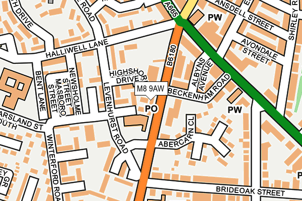 M8 9AW map - OS OpenMap – Local (Ordnance Survey)