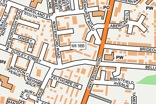 M8 9BB map - OS OpenMap – Local (Ordnance Survey)