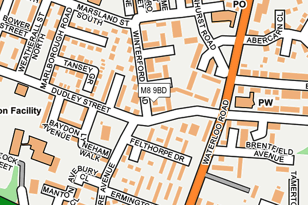 M8 9BD map - OS OpenMap – Local (Ordnance Survey)