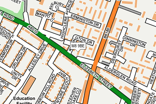 M8 9BE map - OS OpenMap – Local (Ordnance Survey)