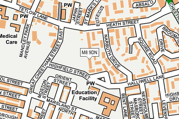 M8 9DN map - OS OpenMap – Local (Ordnance Survey)