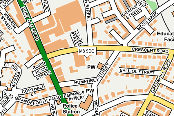 M8 9DQ map - OS OpenMap – Local (Ordnance Survey)