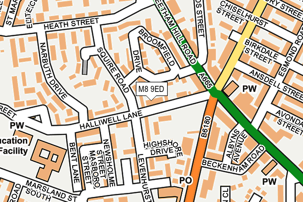 M8 9ED map - OS OpenMap – Local (Ordnance Survey)