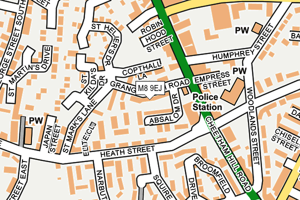 M8 9EJ map - OS OpenMap – Local (Ordnance Survey)