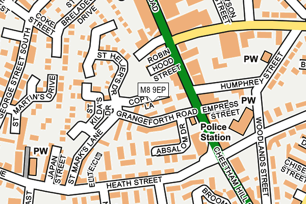 M8 9EP map - OS OpenMap – Local (Ordnance Survey)