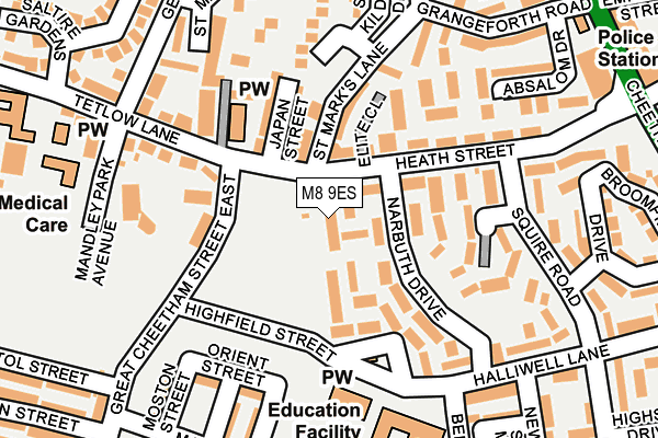 M8 9ES map - OS OpenMap – Local (Ordnance Survey)