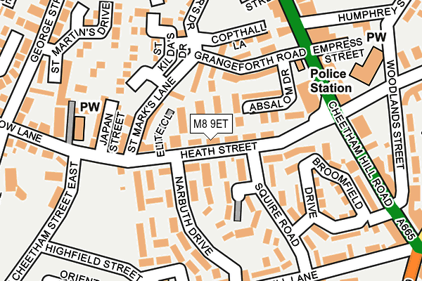 M8 9ET map - OS OpenMap – Local (Ordnance Survey)