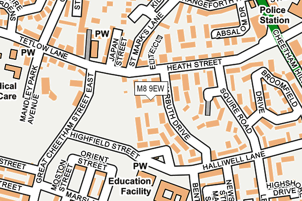 M8 9EW map - OS OpenMap – Local (Ordnance Survey)