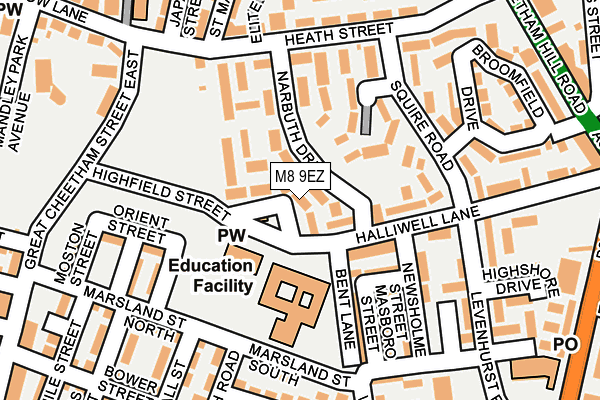 M8 9EZ map - OS OpenMap – Local (Ordnance Survey)