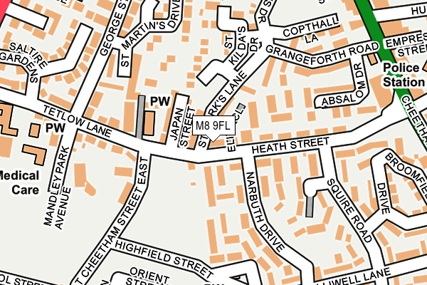 M8 9FL map - OS OpenMap – Local (Ordnance Survey)