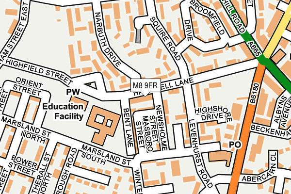 M8 9FR map - OS OpenMap – Local (Ordnance Survey)