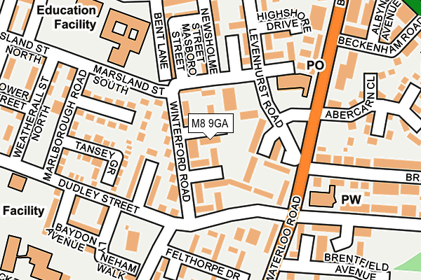 M8 9GA map - OS OpenMap – Local (Ordnance Survey)