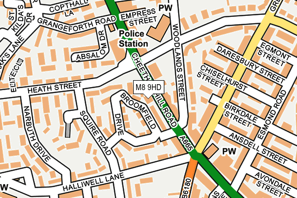 M8 9HD map - OS OpenMap – Local (Ordnance Survey)