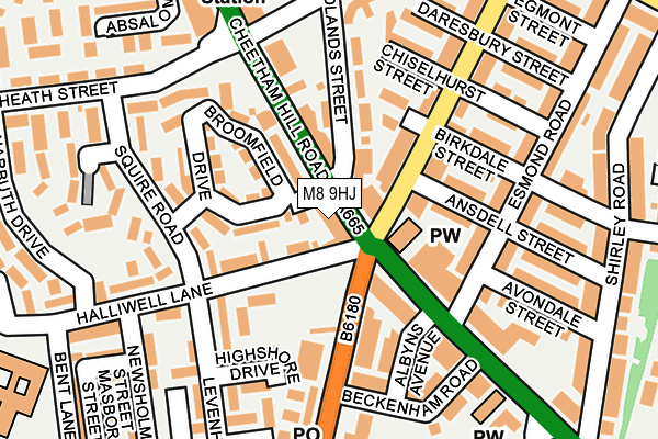 M8 9HJ map - OS OpenMap – Local (Ordnance Survey)