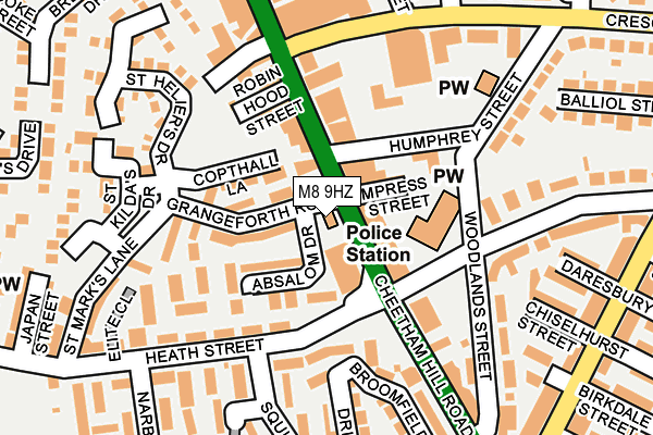 M8 9HZ map - OS OpenMap – Local (Ordnance Survey)