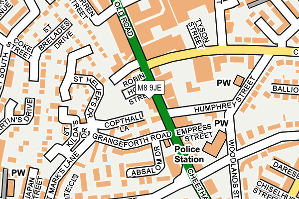 M8 9JE map - OS OpenMap – Local (Ordnance Survey)