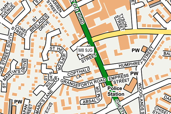 M8 9JG map - OS OpenMap – Local (Ordnance Survey)