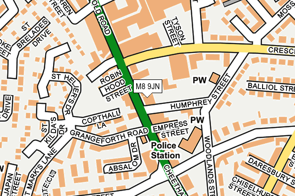 M8 9JN map - OS OpenMap – Local (Ordnance Survey)