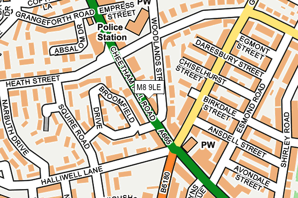 M8 9LE map - OS OpenMap – Local (Ordnance Survey)