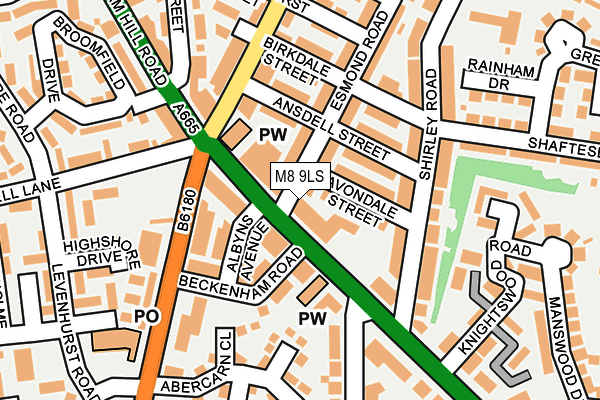 M8 9LS map - OS OpenMap – Local (Ordnance Survey)