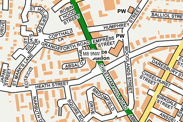 M8 9NW map - OS OpenMap – Local (Ordnance Survey)