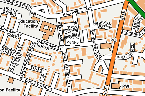 M8 9PB map - OS OpenMap – Local (Ordnance Survey)