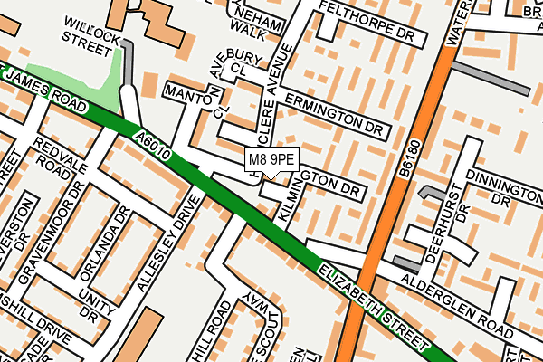 M8 9PE map - OS OpenMap – Local (Ordnance Survey)