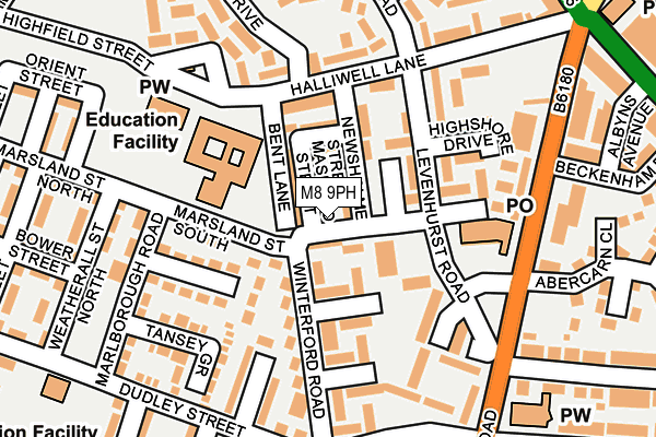 M8 9PH map - OS OpenMap – Local (Ordnance Survey)