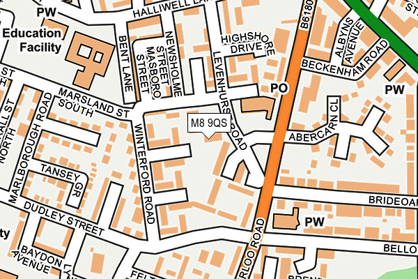 M8 9QS map - OS OpenMap – Local (Ordnance Survey)