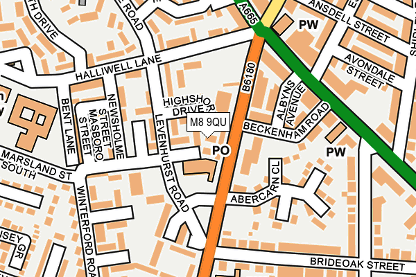 M8 9QU map - OS OpenMap – Local (Ordnance Survey)