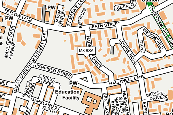 M8 9SA map - OS OpenMap – Local (Ordnance Survey)