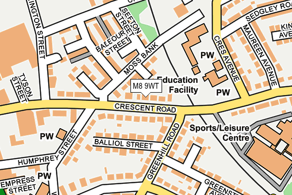 M8 9WT map - OS OpenMap – Local (Ordnance Survey)