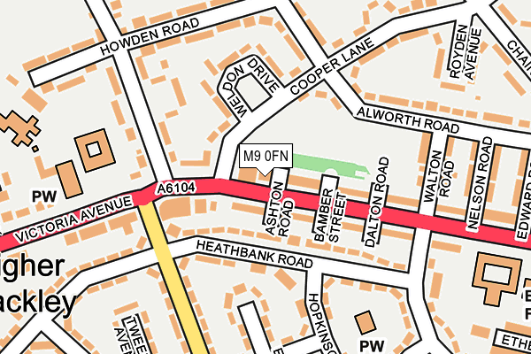 M9 0FN map - OS OpenMap – Local (Ordnance Survey)