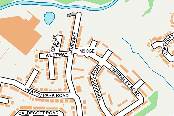 M9 0GE map - OS OpenMap – Local (Ordnance Survey)