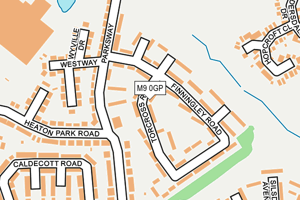 M9 0GP map - OS OpenMap – Local (Ordnance Survey)