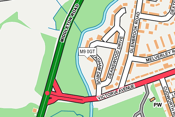 M9 0GT map - OS OpenMap – Local (Ordnance Survey)