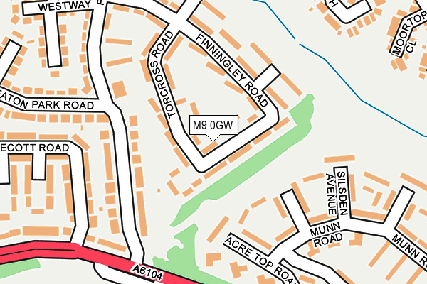 M9 0GW map - OS OpenMap – Local (Ordnance Survey)