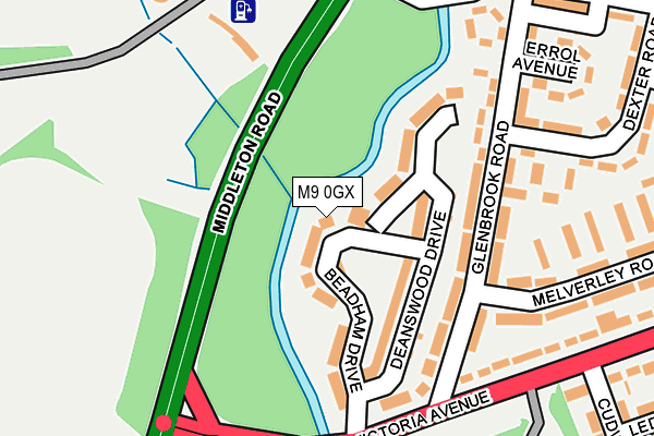 M9 0GX map - OS OpenMap – Local (Ordnance Survey)