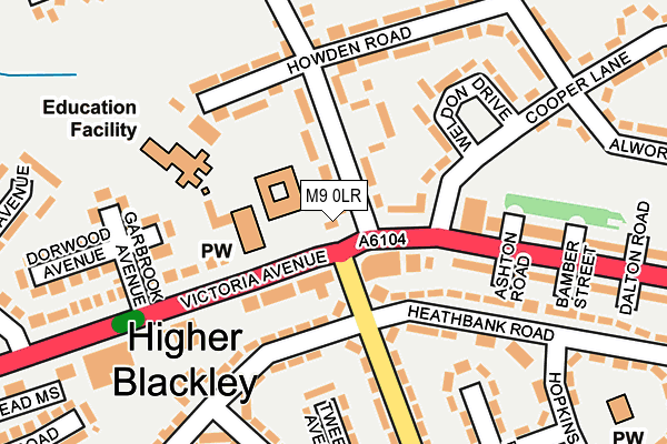 M9 0LR map - OS OpenMap – Local (Ordnance Survey)