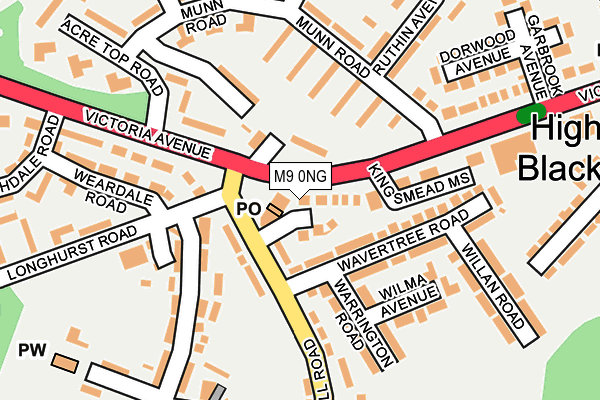 M9 0NG map - OS OpenMap – Local (Ordnance Survey)