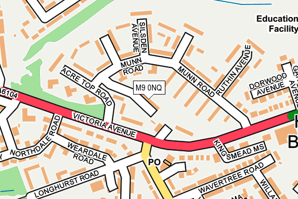 M9 0NQ map - OS OpenMap – Local (Ordnance Survey)