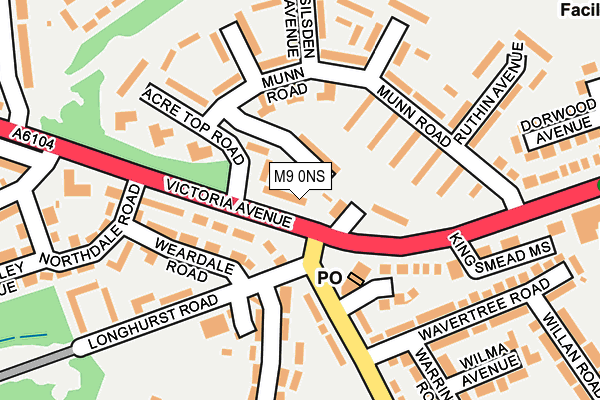 M9 0NS map - OS OpenMap – Local (Ordnance Survey)