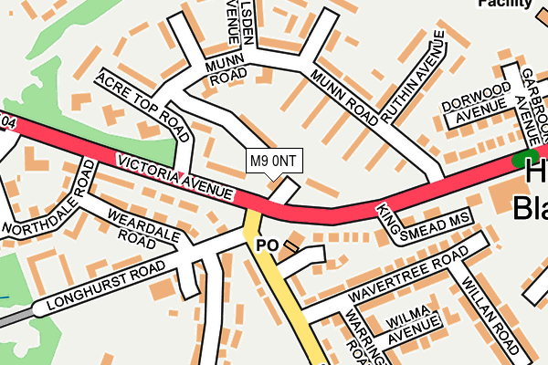 M9 0NT map - OS OpenMap – Local (Ordnance Survey)