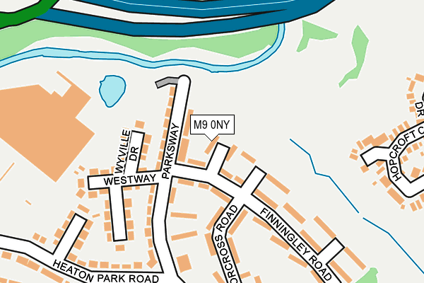 M9 0NY map - OS OpenMap – Local (Ordnance Survey)