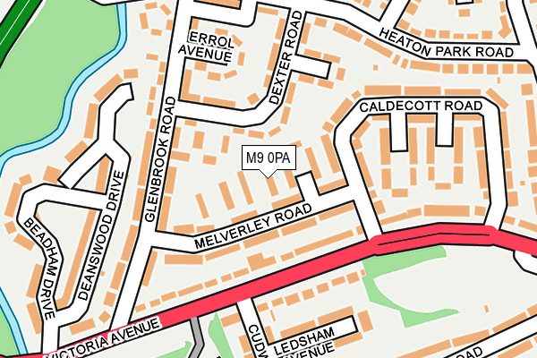 M9 0PA map - OS OpenMap – Local (Ordnance Survey)
