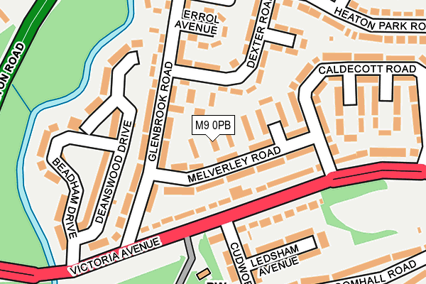 M9 0PB map - OS OpenMap – Local (Ordnance Survey)