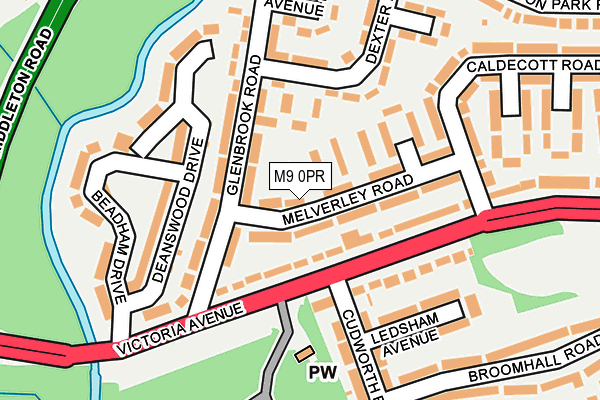 M9 0PR map - OS OpenMap – Local (Ordnance Survey)