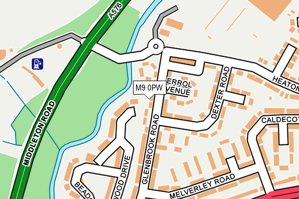 M9 0PW map - OS OpenMap – Local (Ordnance Survey)