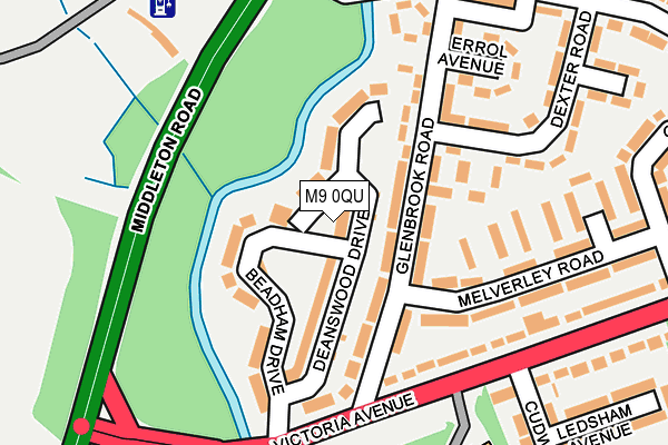 M9 0QU map - OS OpenMap – Local (Ordnance Survey)