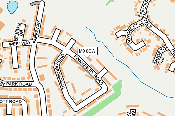 M9 0QW map - OS OpenMap – Local (Ordnance Survey)